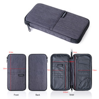 Dompet & pengatur tiket paspor poliester tahan air tempat dompet tali leher perjalanan keluarga