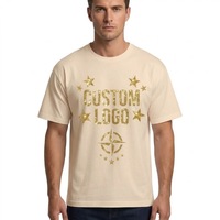 T-shirt Homme Col Rond Personnalisé OEM, Impression Streetwear, Qualité Supérieure, Coupe Oversize Épaules Tombantes, T-shirt Ample et Lourd