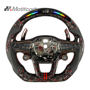 <span class=keywords><strong>Volante</strong></span> de Fibra de Carbono Forjado Rojo Personalizado con Pantalla LED para <span class=keywords><strong>Seat</strong></span> Cupra <span class=keywords><strong>Leon</strong></span> ST Formentor VZ Tavascan Born Ibiza <span class=keywords><strong>FR</strong></span> - Product Image 1