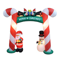 Chine usine décoration de fête de noël gonflable père noël arc gonflable avec lumières LED