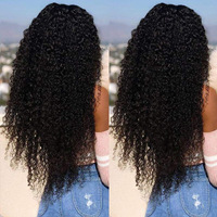 Perruque Lace Front Kinky Curly Noire 16-30 Pouces, Peut Être Permanente/Teintée, Sublime la Forme du Visage, Vente Directe Usine