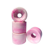 Roues de longboard 70 mm à prix réduit, rebond 85 %, noyau PU PC 78A, surface lisse, double rocker, noyau offset, couleurs assorties, pour cruiser et descente