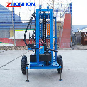 Ensemble complet de machine de forage de puits d'eau de <span class=keywords><strong>petite</strong></span> taille montée sur roues, avec moteur diesel 22HP, pour une profondeur de 100m et des tiges de pompe pour trous de 100-300mm - Product Image 4