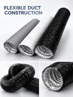 Conduit composite renforcé en fil d'acier et feuille d'aluminium PVC flexible pour l'isolation thermique industrielle, destiné à la ventilation CVC commerciale