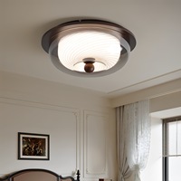 Plafonnier LED en verre de style vintage, design rétro pour salons et chambres, montage en surface avec CRI 95 élevé