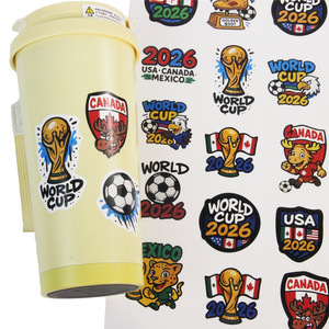Adesivi Temporanei per Tifosi di Calcio, Coppa del Mondo 2026, Materiale PVC Impermeabile Non Tossico per Decorazione Bottiglie - Product Image 1