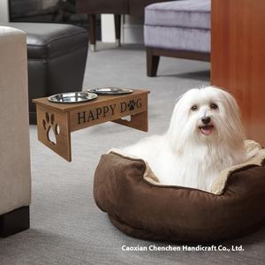 Personalizado Eco-Friendly Alimentador De Madeira Natural Stand com 2 Tigelas De Aço Inoxidável <span class=keywords><strong>Dog</strong></span> <span class=keywords><strong>Food</strong></span> Stand e Pet <span class=keywords><strong>Bowls</strong></span> - Product Image 6