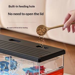 JJF Acquario Quadrato Moderno e Alla Moda in Plastica per Camera da Letto, Esterni e Cucina, Design Multi-Griglia, Piccole Dimensioni per Pesci <span class=keywords><strong>Discus</strong></span> - Product Image 5