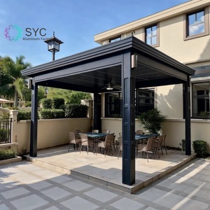 Schermo opzionale <span class=keywords><strong>in</strong></span> <span class=keywords><strong>legno</strong></span> con feritoie <span class=keywords><strong>in</strong></span> alluminio bioclimatico 6x4 impermeabile a parete elettrico con trattamento a pressione naturale - Product Image 6