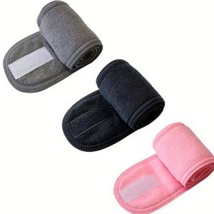Bandeau de lavage du visage en coton double couche pour femme, avec fermeture Velcro, large, absorbant, pour spa, maquillage, yoga, sport, accessoire pour cheveux - Product Image 4