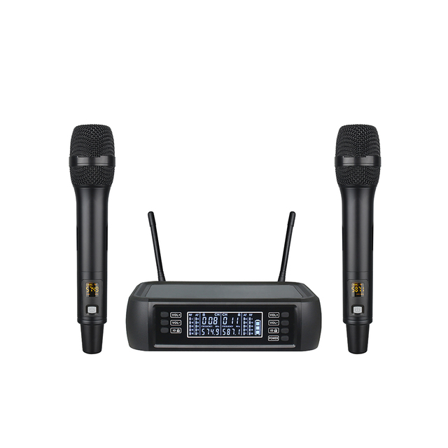 Professional UHF Rechargeable Dynamic Microphone Handheld Echo Control for Church Stage Performances Karaoke-Plastic Wireless