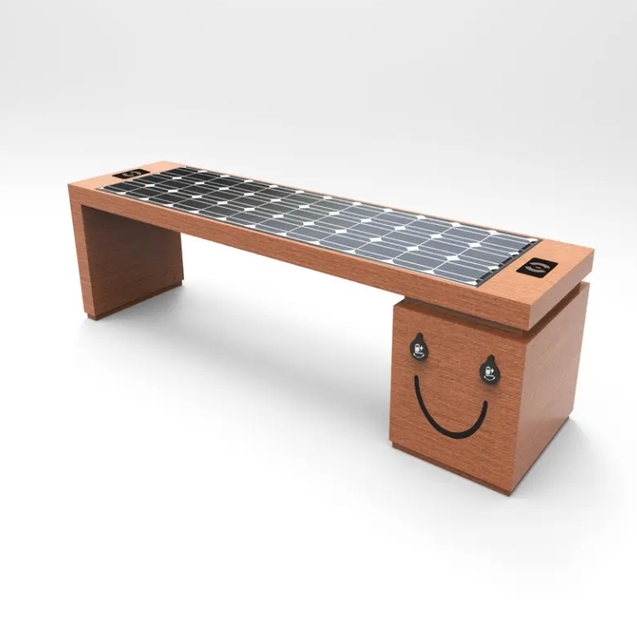 Solar Smart Bench with WiFi and Bluetooth Charging Modern Design Stainless Steel for Park Gym Mall & Entry Use