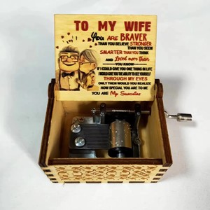 Caja de música de madera tallada e impresa, música clásica para marido, esposa, regalo de bendición del Día de la mujer, accesorios para instrumentos musicales - Product Image 2