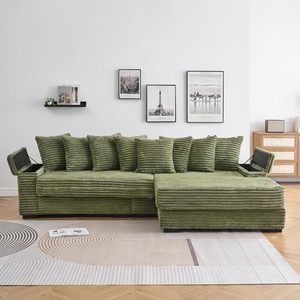 أثاث ثابت JS أريكة زاوية مقطعية من البلاستيك أرجل من القماش سروال قصير حامل أكواب للتخزين - Product Image 2