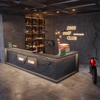 Comptoir MDF de Style Rétro Industriel pour Bar, Salle de Sport, Restaurant, Hôtel, Centre Commercial, Accueil et Caisse