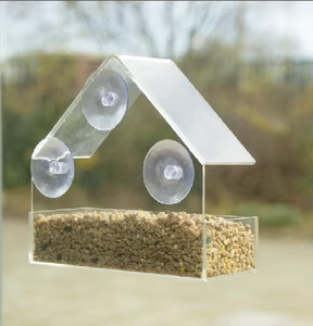Patio chim xem rõ ràng Acrylic cửa <span class=keywords><strong>s</strong></span>ổ gắn chim trung chuyển với cốc hút cho chim nhỏ - Product Image 5