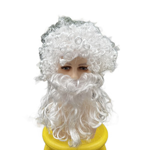 Accessoires <span class=keywords><strong>de</strong></span> costume du Père Noël : Chapeau, perruque blanche, perruque bouclée, <span class=keywords><strong>barbe</strong></span> du Père Noël - Product Image 5