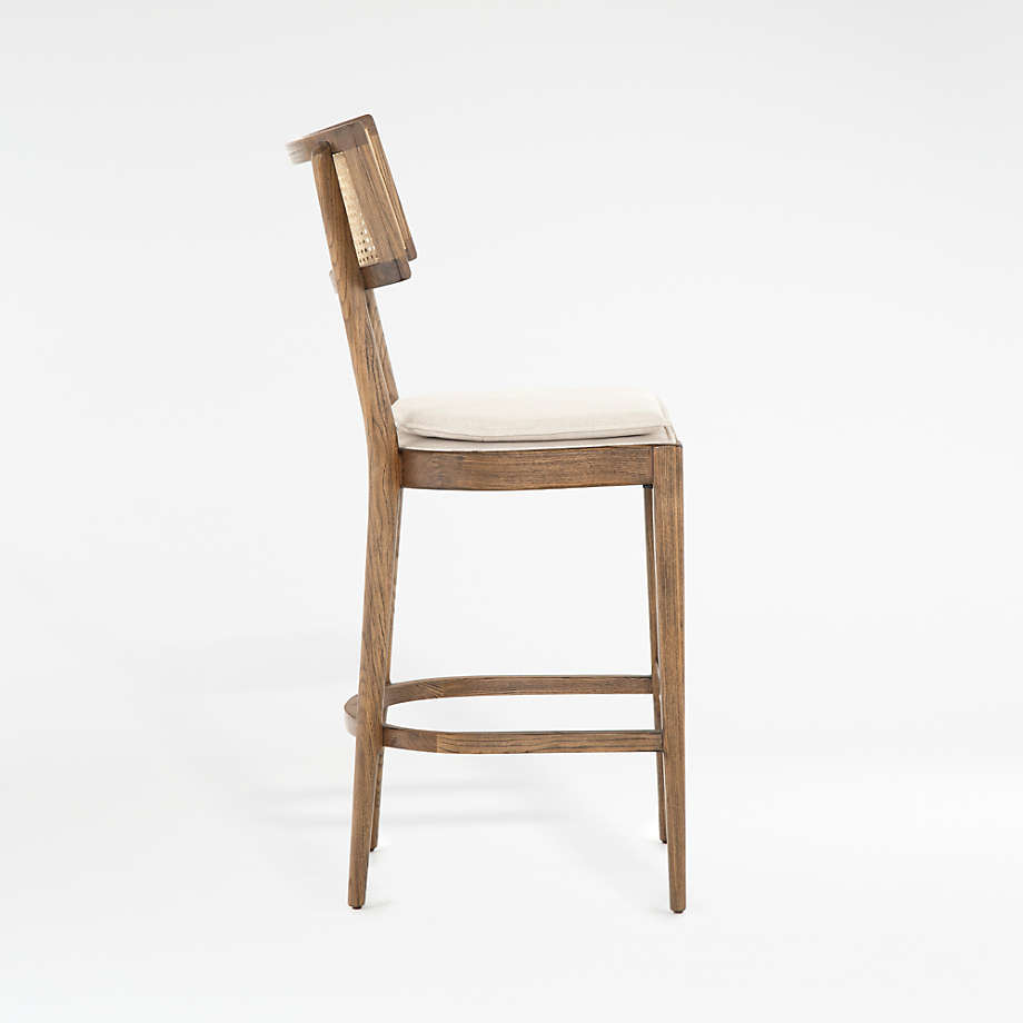 Restaurant dining room chair curved home furniture Cheap Natural Rattan Cane Counter Bar Stools