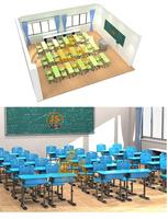 Nouveau style bureau et chaise de mobilier scolaire