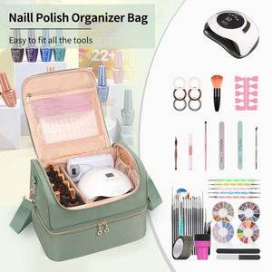 Étui organisateur de vernis à ongles gratuit, boîte de rangement pour accessoires de manucure pouvant contenir 45 flacons, lampe à ongles, étui de transport pour technicien en manucure - Product Image 6