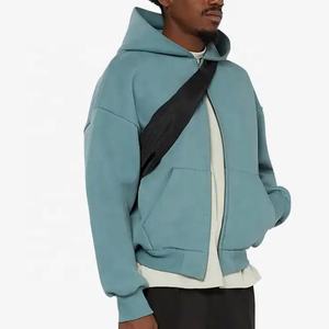 Sudadera con Capucha Doble Cremallera para Hombre al por Mayor, 100% Algodón, Gruesa, Sudadera con Capucha Bordada para Hombre - Product Image 4