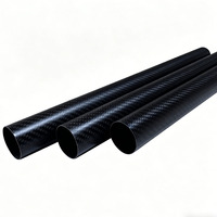 Tube en fibre de carbone tressé creux personnalisé durable de 10 à 200 mm pour pièces d'avions RC et d'aéromodèles, certifié CE