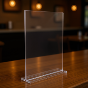 Soporte de exhibición en forma de T de acrílico transparente de 8.5 x 11 pulgadas de doble cara para restaurante - Product Image 2