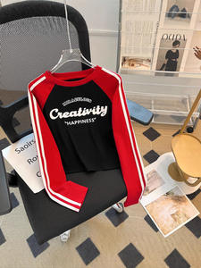 Mulheres Sporty Roupas de Inverno Novo 2pcs Roupas Manga Longa Tees Calças Listradas Skinny Tricô Digital Impresso Conjunto de Duas Peças - Product Image 3