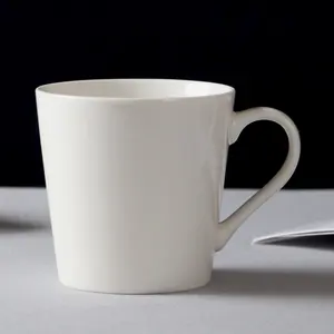 Однотонная белая керамическая кофейная кружка в форме конуса с сублимационной печатью, чайная чашка с пользовательским логотипом