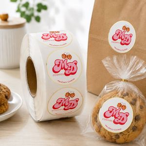 Étiquettes autocollantes personnalisées en rouleau avec logo rond, dorure à chaud, imperméables, pour emballage alimentaire, autocollants adhésifs en vinyle pour pots à biscuits et pâtisseries - Product Image 2