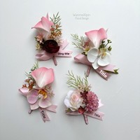 Nouvel Arrivage Professionnel : Corsage de Mariée et Fleur de Poignet de Marié en Soie Style Coréen, Lys Calla, pour Cérémonie de Mariage et Photographie, Rose