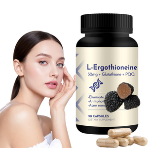 Capsules d'ergothionéine EGT 30 mg de qualité OEM, antioxydant, complément alimentaire pour adultes, pour un vieillissement sain et un soutien à la longévité - Product Image 1