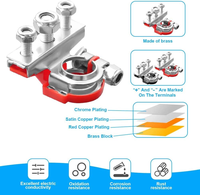 Pinces de borne de batterie en cuivre à 3 voies, connecteurs de câbles positifs et négatifs 12V 24V pour voiture, bateau, amplificateur de puissance