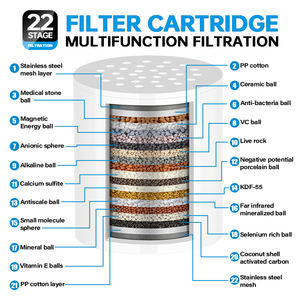 Filtro de ducha Premium de 22 etapas con 2 cartuchos de filtro (* Protección de patente de estilo exclusivo *) - Product Image 4