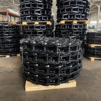 Chaîne de convoyeur à petite rampe de déblaiement en acier allié traité thermiquement. Résistant à l'usure, pour système de distribution de matériaux de pavage.