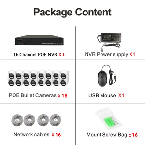 Factory Price 16 Channel 4.0megapixel IP POE System CCTV Network Camera Two Way Audio H.265 Compression <b>Night</b> <b>Vision</b> Full Color - Product Image 3