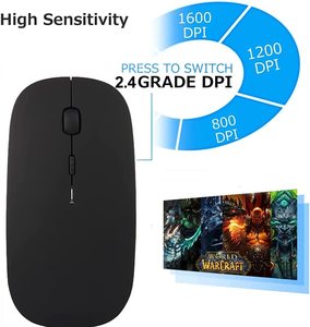 Ratón inalámbrico Bluetooth 3 niveles DPI ajustable 800/1200/1600 botón de silencio silencioso para computadora portátil Tablet PC teléfono - Product Image 6