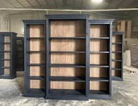 Style français Antique grande échelle blanche bibliothèque livre étagère en bois DP3028 vietnamien.
