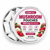 Complément Alimentaire Énergisant aux Champignons 400mg – Sachet Menthe Caféine pour la Concentration et le Soutien de la Santé Cérébrale