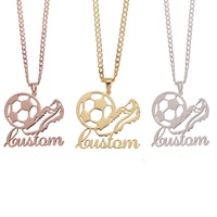 Collier pendentif de football personnalisé Qiuhan OEM/ODM, collier en acier inoxydable 18K, collier significatif, cadeau de bijoux pour garçons et hommes