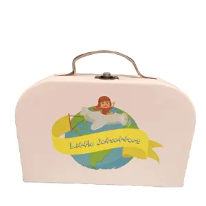 Lüks paket bavul geri dönüşümlü iyilik oyuncak depolama karton hazine göğüs sevimli kilitlenebilir hediye kollu kutular