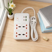 Multiprise universelle DENIXI haute puissance à une ou deux rangées avec interrupteur USB, multifonctionnelle et multi-pays