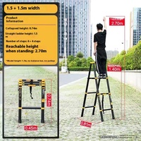 Échelle télescopique en aluminium Ailaisi, cadre en A, épaissie, pliable, pour usage domestique, levage, escalier d'ingénierie, multifonctionnelle