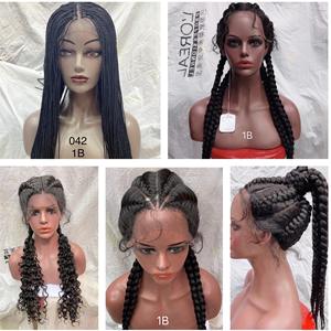 Perruque tressée synthétique <span class=keywords><strong>Jennifer</strong></span> de haute qualité, grise, 11 mèches fines, avec bandeau en dentelle - Product Image 4