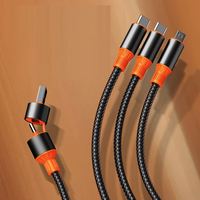 Kabel Data pengisi daya USB mikro tipe-c 5A, kabel pengisian daya Cepat 1.2M 66W 100W 3 in 1 untuk ponsel