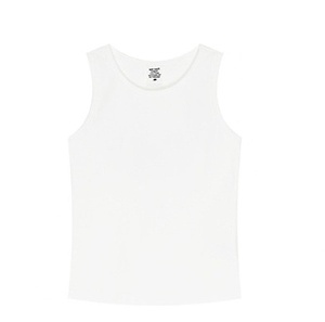 Canotta personalizzata da <span class=keywords><strong>uomo</strong></span> senza maniche t-shirt estiva in puro cotone a coste pesanti sport Fitness bianco - Product Image 1