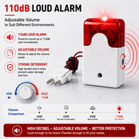 Détecteur de fuite d'eau alimenté par batterie, alarme sonore et lumineuse 110 dB avec double sonde métallique pour la protection contre les inondations des équipements DS-103B