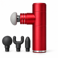 Mini pistolet de massage OEM ODM avec moteur sans balais, 4 vitesses, 4 têtes en silicone, rechargeable par USB-C, pour la salle de sport et la récupération post-entraînement