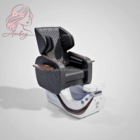 Fauteuil de pédicure électrique inclinable de luxe, fauteuil de massage des pieds à eau chaude et froide réglable pour salon de manucure