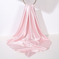 100% Polyester solide noir blanc rouge violet carré écharpe sérigraphie en soie pour les femmes-printemps vêtements quotidiens et accessoire de mode